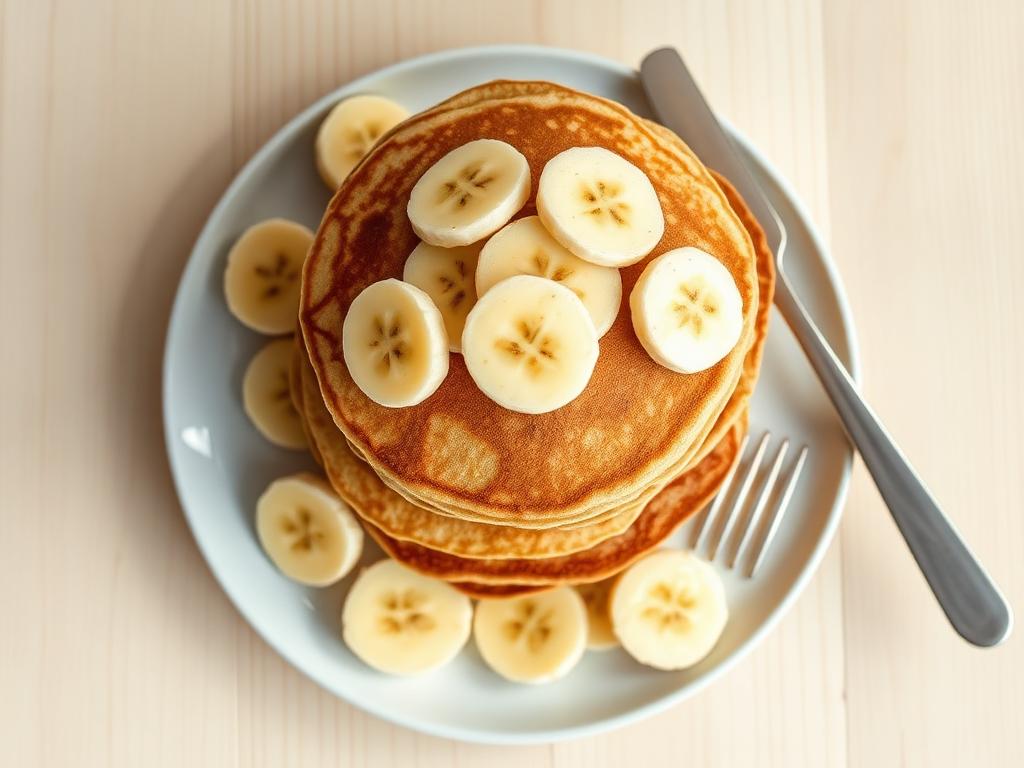 Banana and oat pancakes served and ready to eat