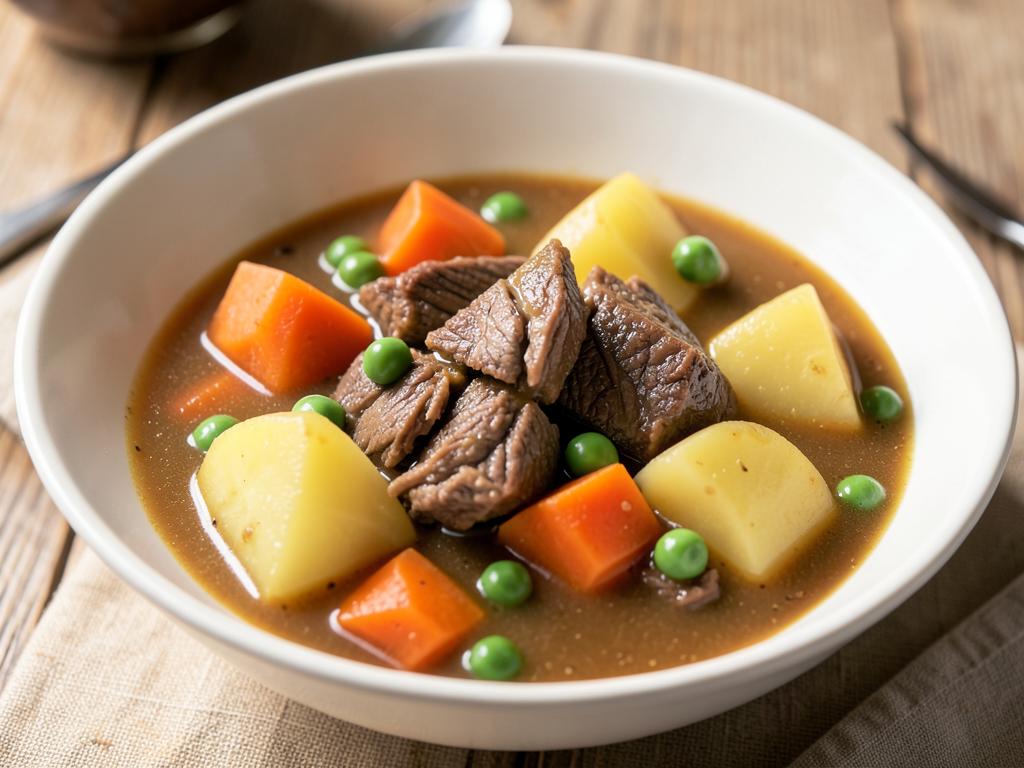 Beef and vegetable stew — A slow-simmered stew with lean beef, potatoes and root vegetables — good iron content and freezer-friendly.
