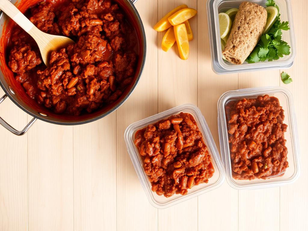 Freezer-friendly bolognese base served and ready to eat