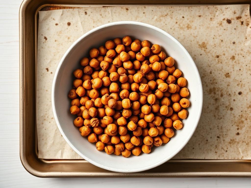 Roasted spiced chickpeas served and ready to eat