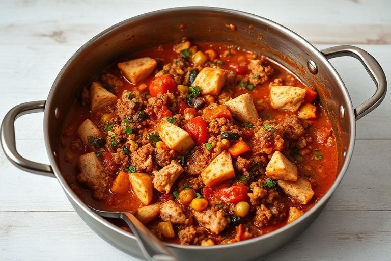 Turkey and vegetable bolognese base served and ready to eat